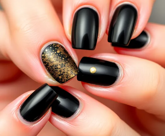 black and gold nail