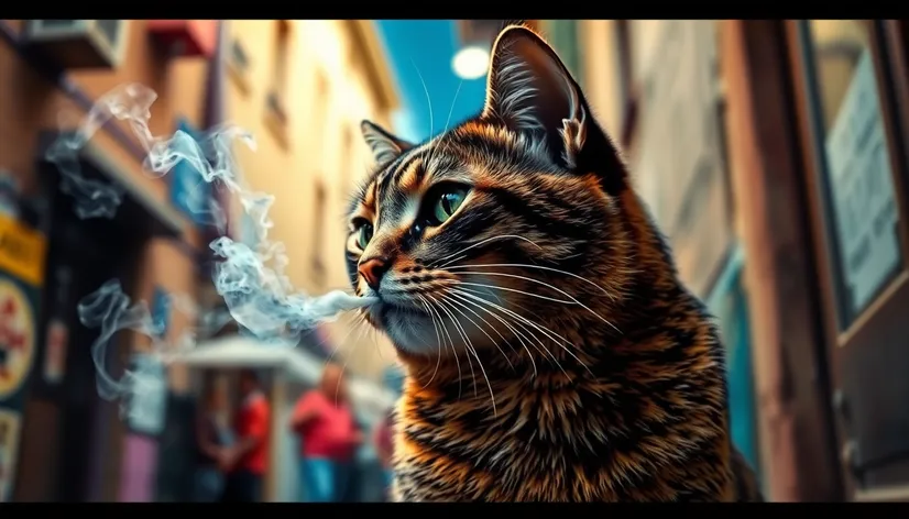 smoking cat