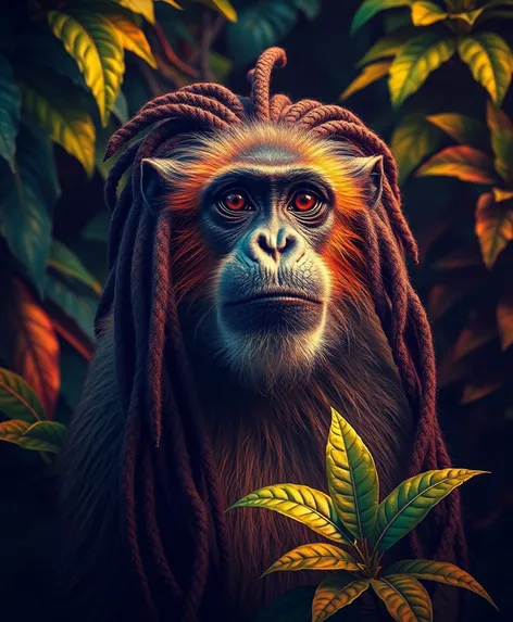 monkey with dreads