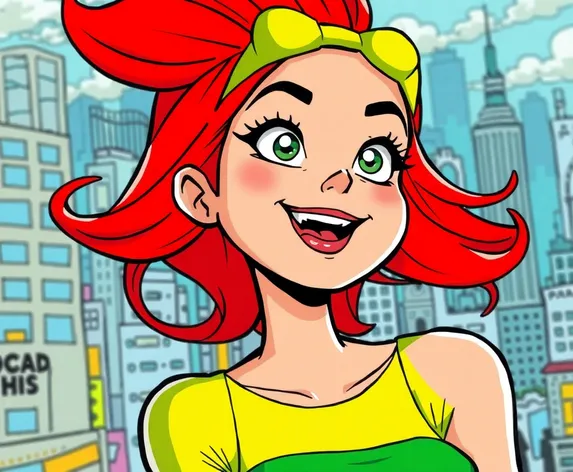 cartoon red hair woman