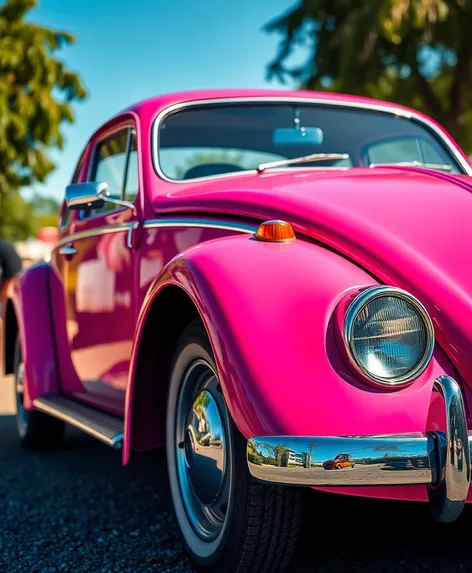 pink volkswagen beetle