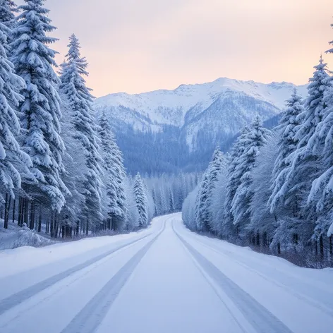 feather snow road usa