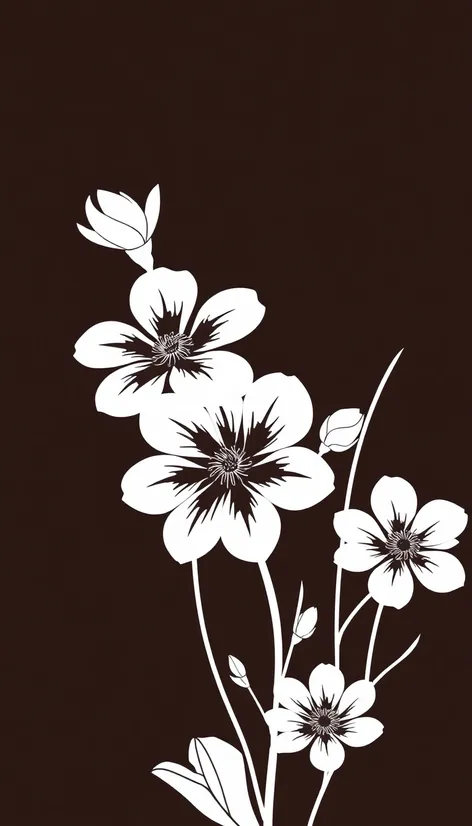 flowers clip art black