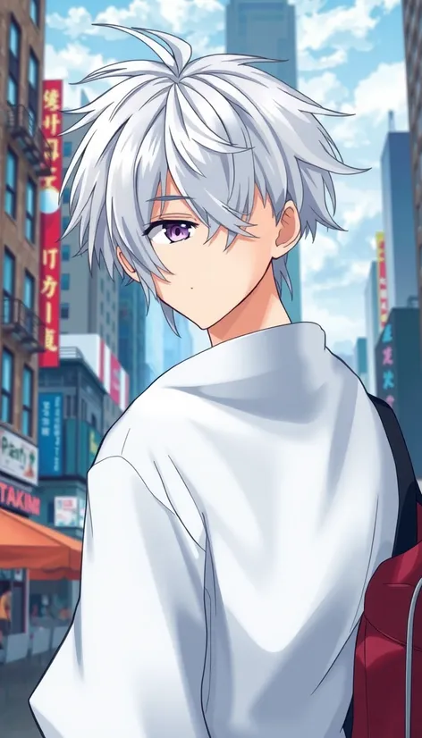 silver haired anime guy