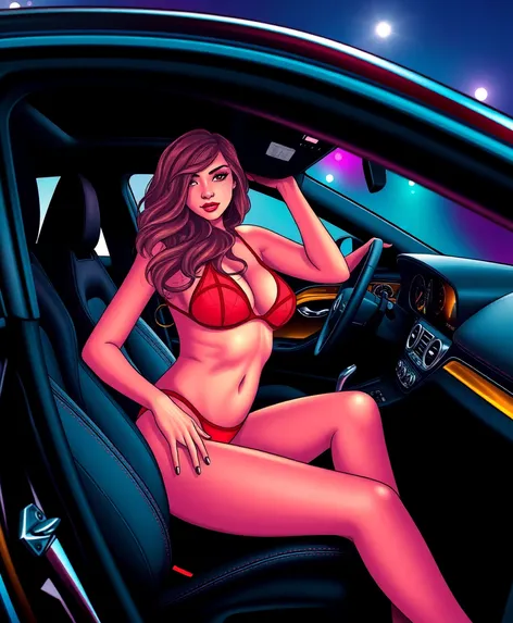 hot girl car