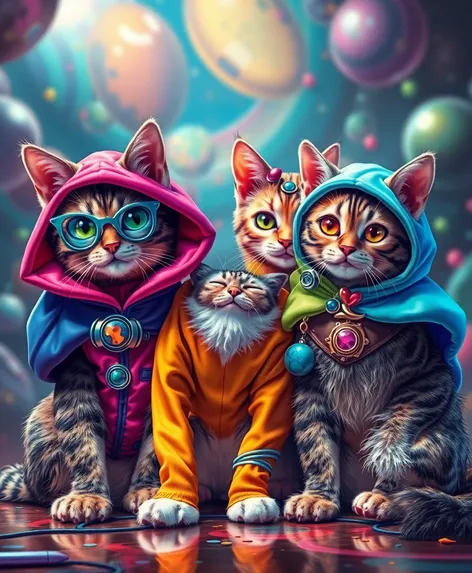 cats in costumes