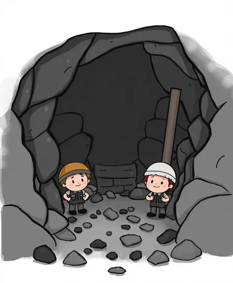 coal mine cartoon simple