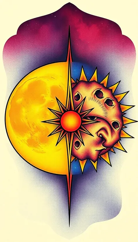 moon and sun tattoo