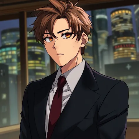 brown haired anime man