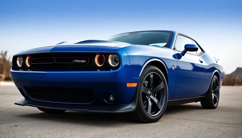 dark blue dodge challenger