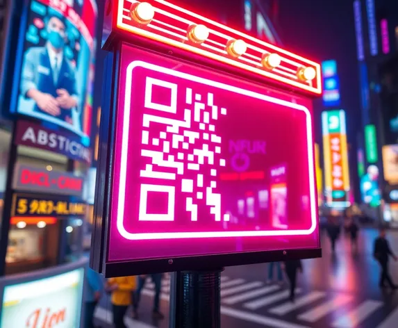 qr code neon sign