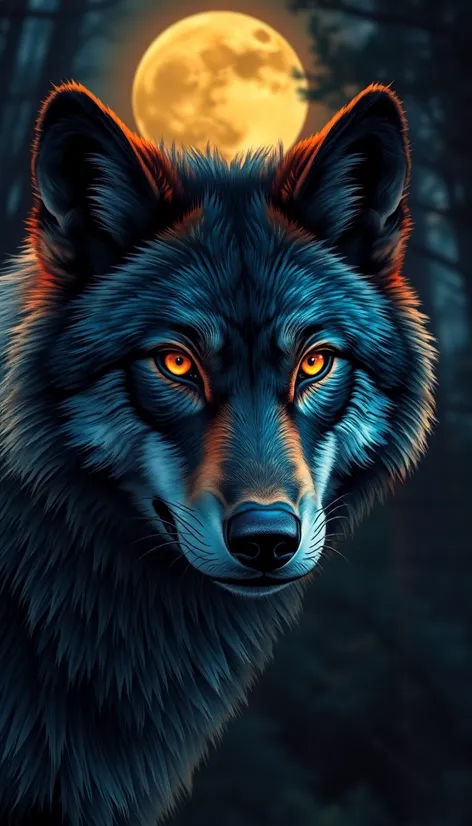 wolf with yellow eyes