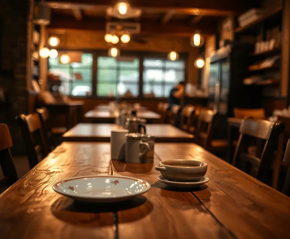 wooden dish table restaurant