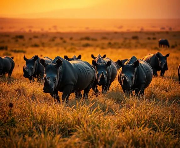 herd of rhinos