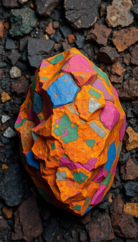 wierd multicolor cubic rock