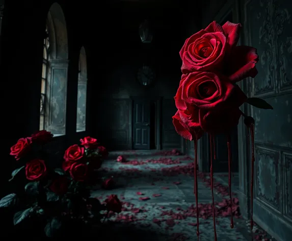 rose dripping blood