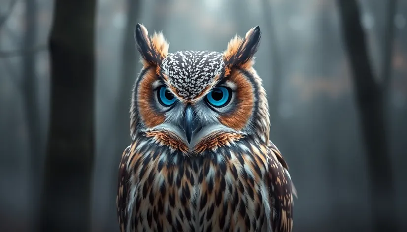 owls with blue eyes