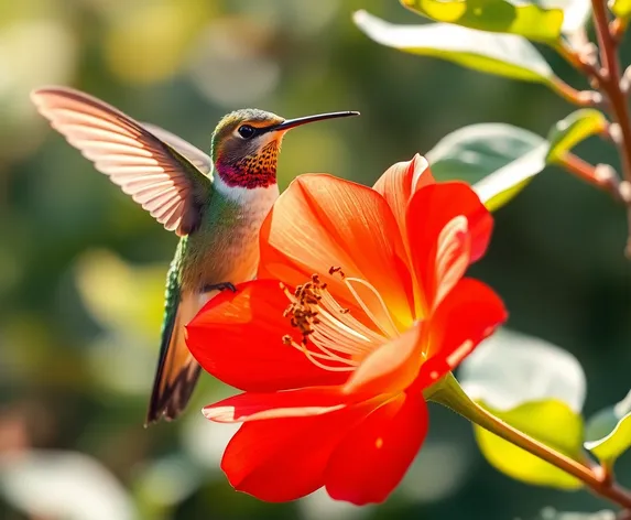 hummingbird and flower