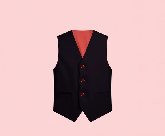 button over vest red