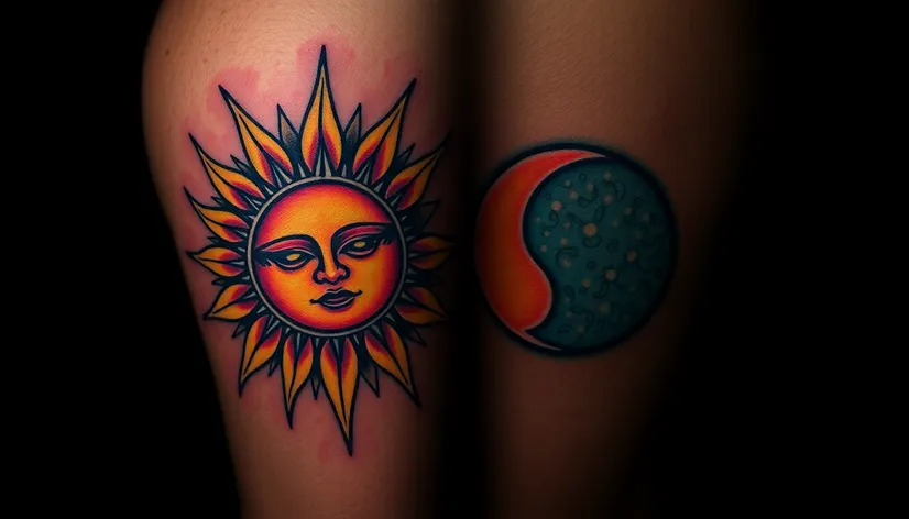 sun and moon tattoos