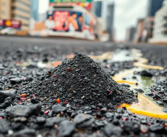 sandal in liquified asphalt