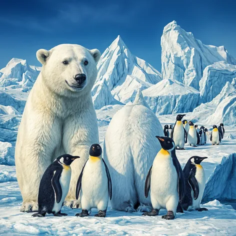 polar bears and penguins