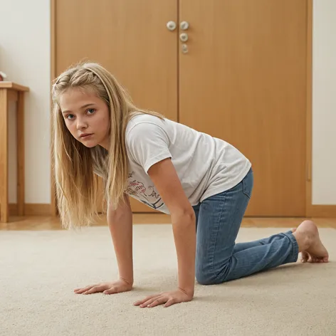 Teenage girl, long blonde