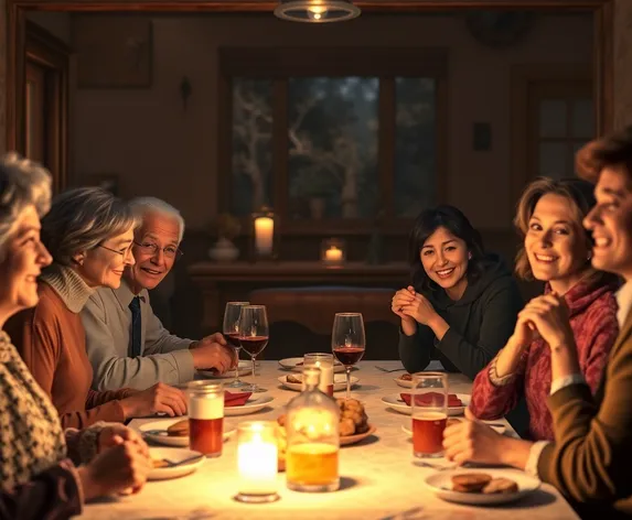 a family having dinner