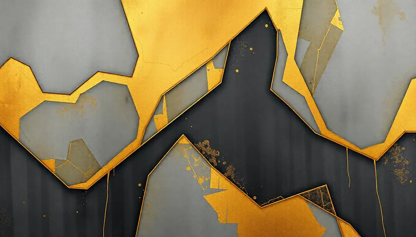 gold and grey artwork