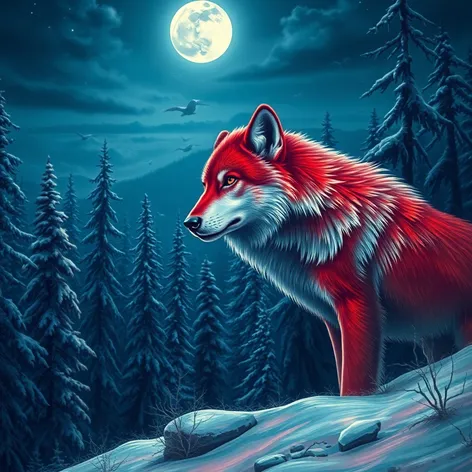 red and white wolf