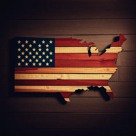 wooden united states flag