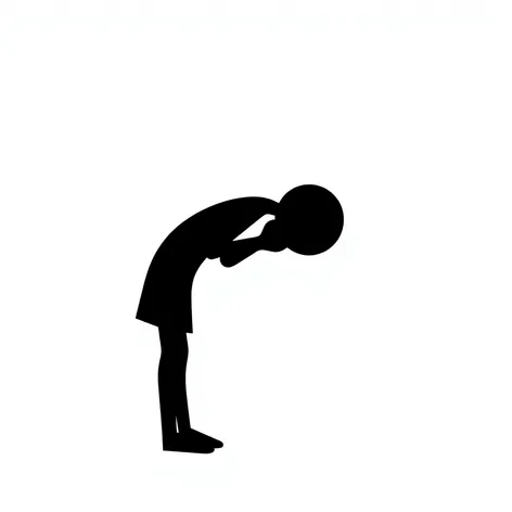 bowing down stick figure