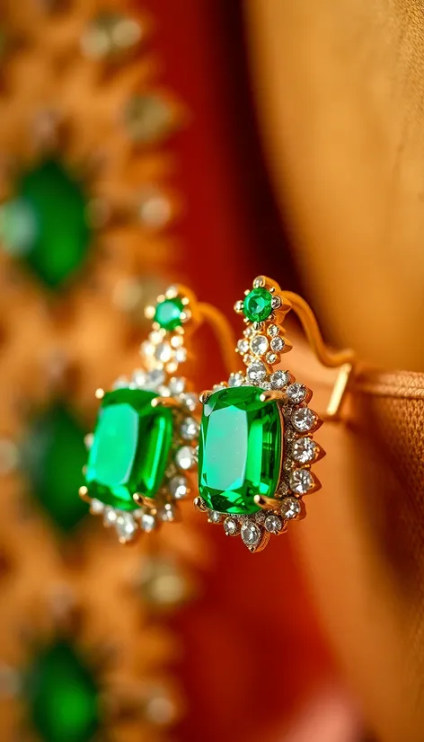 emerald earrings studs