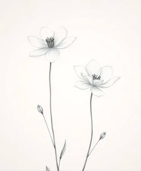 pencil sketch flowers