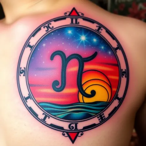 sun sign tattoo