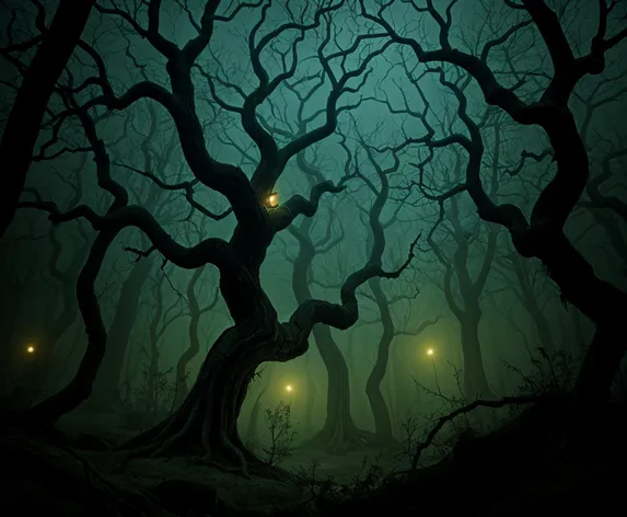 Creepy forest at night,