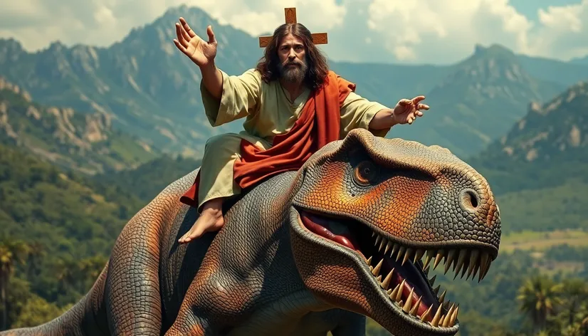 jesus on t rex