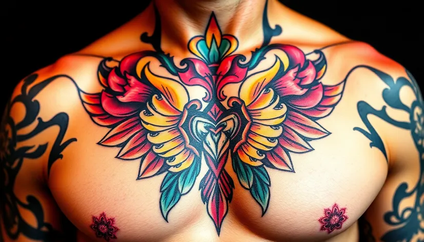 center chest tattoo