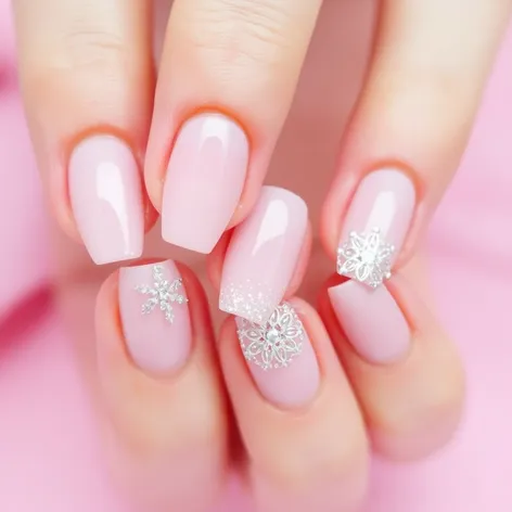 light pink nails with