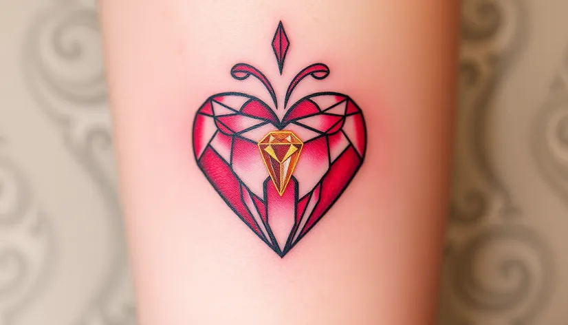 diamond heart tattoo