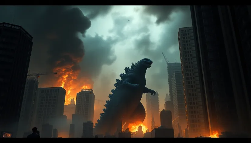 godzilla destroys city