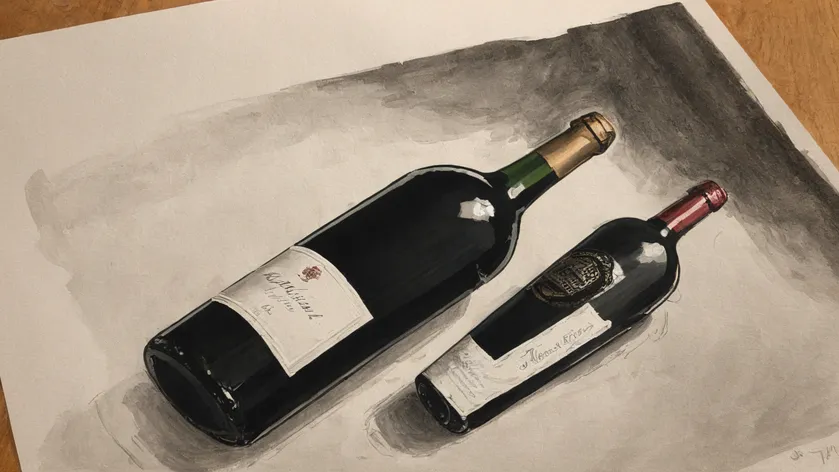 wine bottle drawing