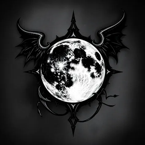 gothic moon tattoo