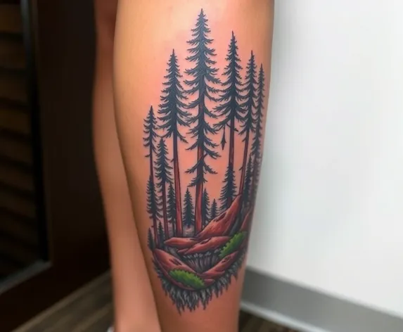 leg forest tattoo