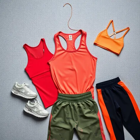 flatlay athletic clothing designs