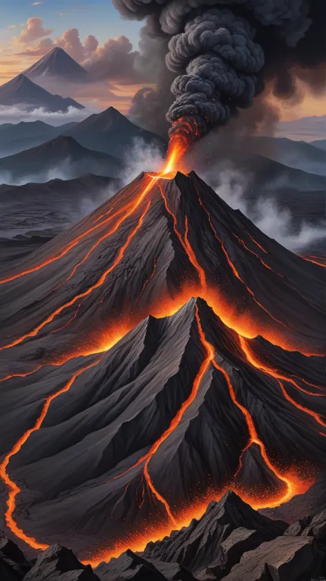 volcano painting