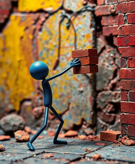 stickman hitting brick to