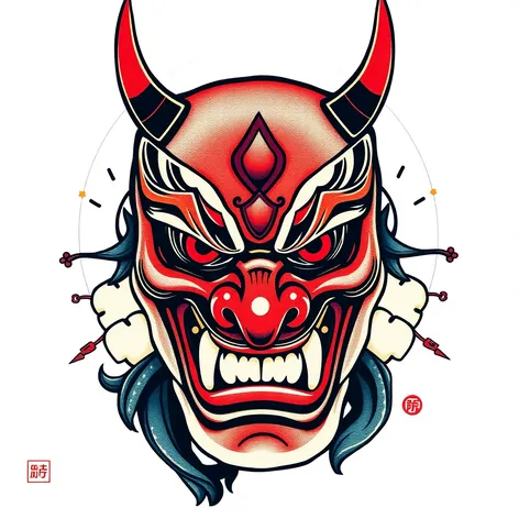 oni mask tattoo meaning