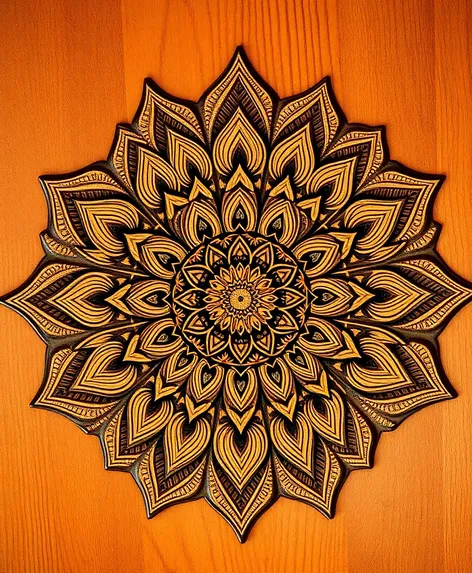 mandala wood carving