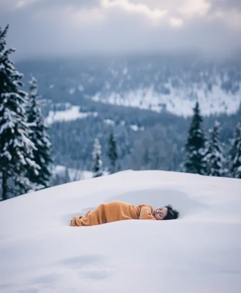 sleeping on snow